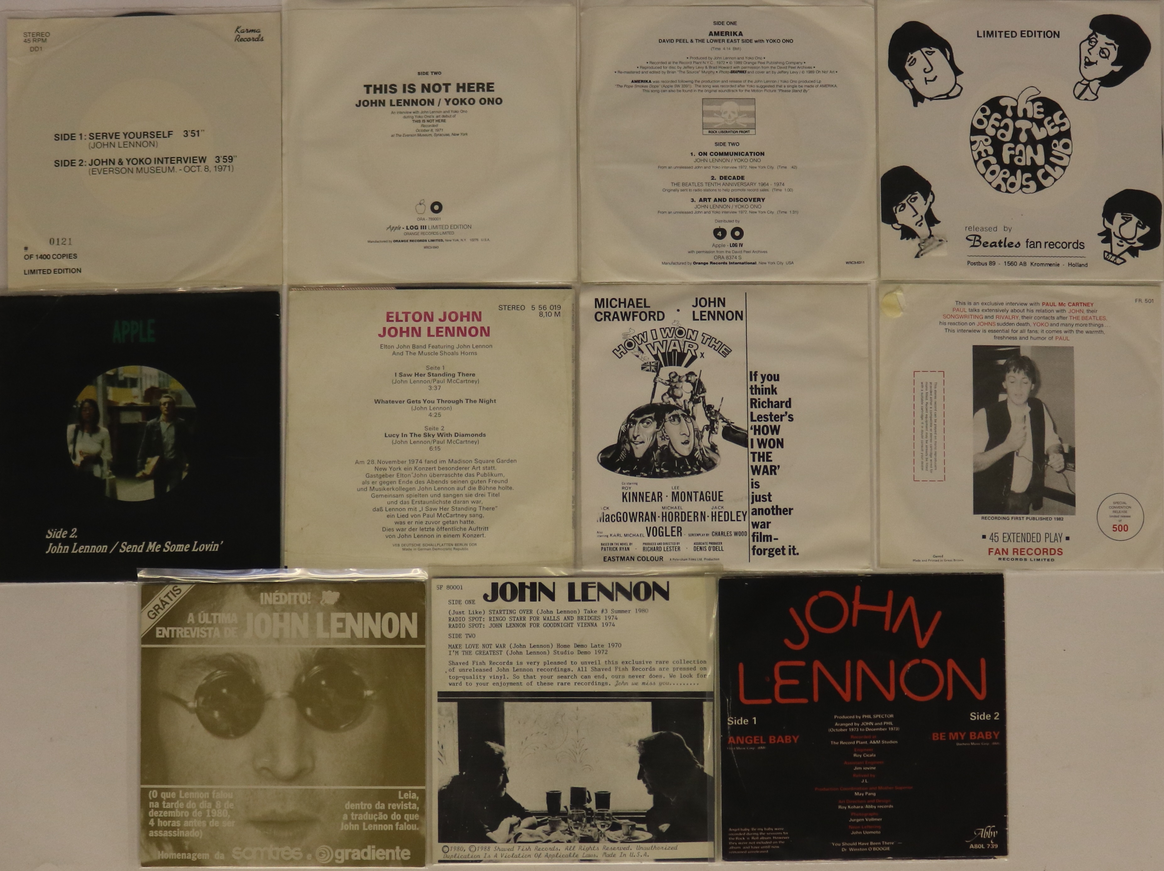 JOHN LENNON/BEATLES - PRIVATE EPs/7" - Another intriguing selection of 11 x EPs/7". - Image 2 of 2