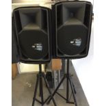 RCF SPEAKERS - pair of RCF ART 715A MKII 15" 1400 Watt Speakers complete with stands and speaker