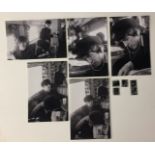 JOHN, GEORGE & RINGO PHOTOS - 5 x 35mm b/w negative of a photograph taken of John Lennon,