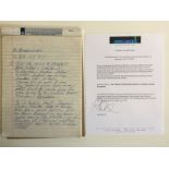 JOE JACKSON'S HANDWRITTEN NOTES - Joe Jackson's handwritten notes regarding Jackson Family