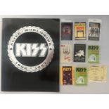 KISS - collection of 8 VIP passes together with a programme for the Kiss Alive / Worldwide tour