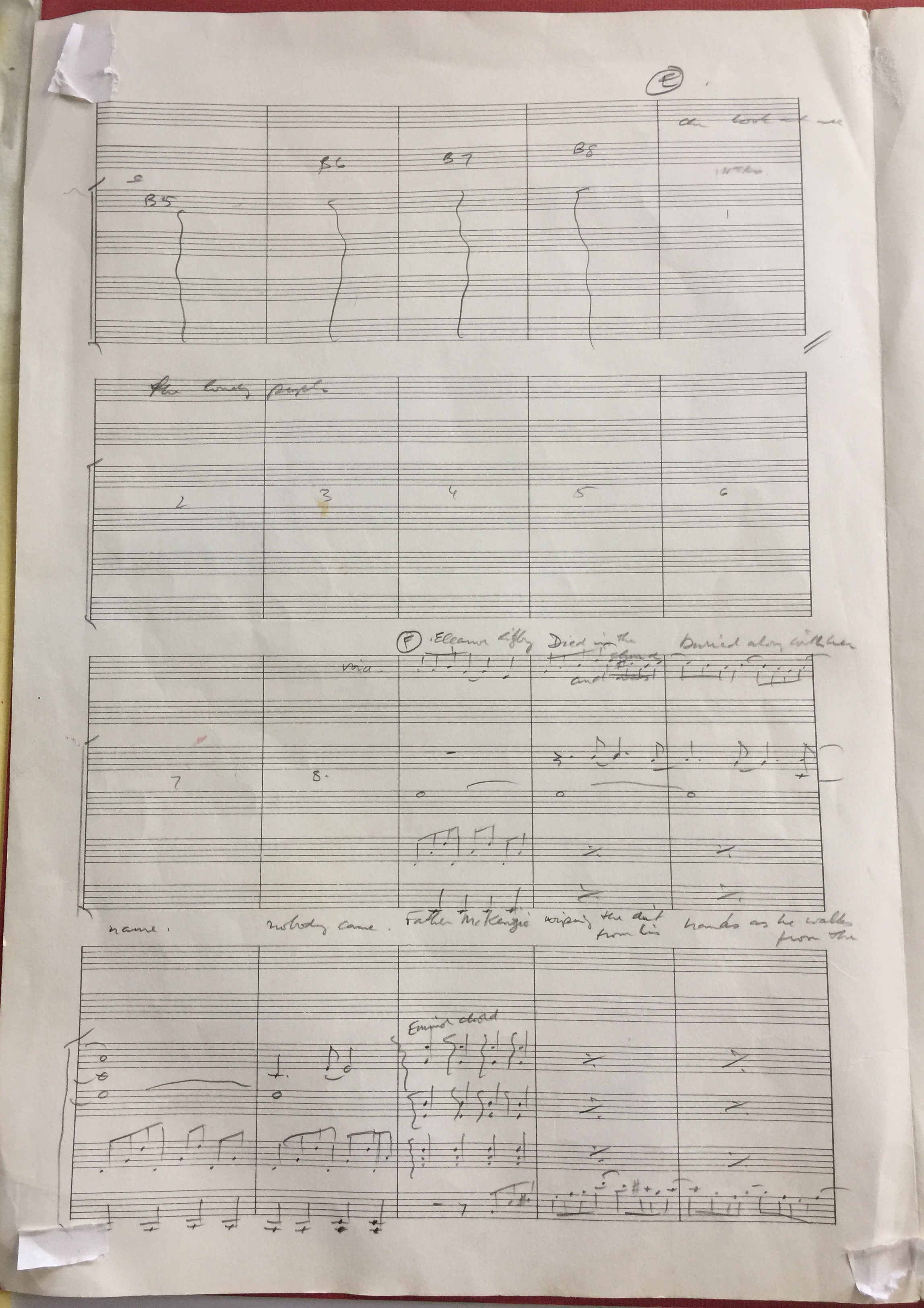 ELEANOR RIGBY MUSIC SCORE - an original handwritten musical score in George Martin's hand for Paul - Image 8 of 9