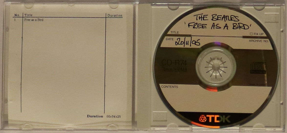 FREE AS A BIRD - CD ACETATE - Rare as hens teeth promotional CD acetate of Free As A Bird. - Image 2 of 2