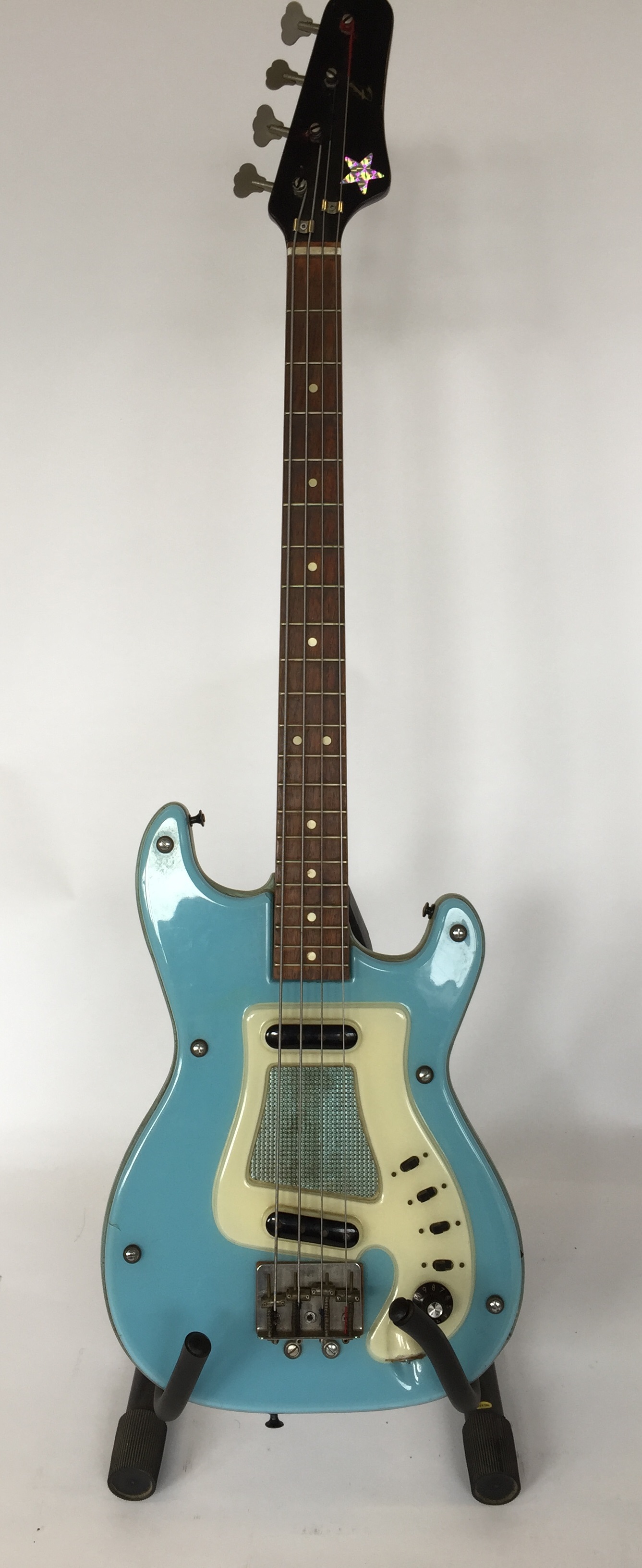 HAGSTROM FUTURAMA BASS SKY BLUE - Serial 544003. In snakeskin hard case.