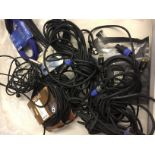 DJ CABLING & EQUIPMENT - to include numerous leads and cables, Soundlab UD222 microphone,