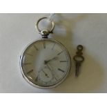 VICTORIAN SILVER CASED POCKET WATCH, the back of the movement engraved "Joseph Barton,