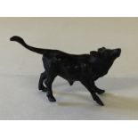 BRONZE COW - beautifully intricate miniature bronze cow. Measures 3.5cm tall by 6.5cm wide.