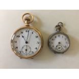 POCKET WATCHES - to include ladies silver fob watch with blue numerals on a white dial with