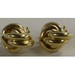 18ct GOLD EARRINGS - stamped "Italy 750". Weight = 7.