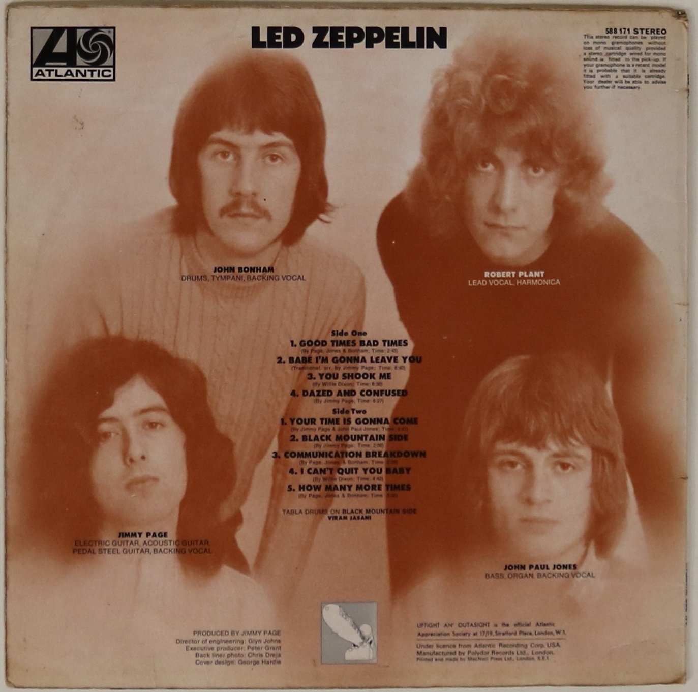 LED ZEPPELIN - SELF TITLED - 1st UK pressing of the band's hugely influential debut album - this - Image 2 of 4