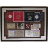 QUEEN GREATEST HITS AWARD - Amazingly laid out, framed discs presented to station WVKZ.