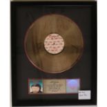 QUEEN - THE MIRACLE RIAA AWARD - Framed gold LP of The Miracle,