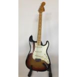 FENDER STRATOCASTER 1974 HARDTAIL - sunburst with maple neck. Serial 574552.