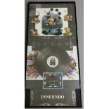 QUEEN - INNUENDO EMI PLATINUM DISC - Rare official EMI in-house 'Disco de platino' issued to