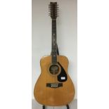 YAMAHA FG12 - II ACOUSTIC GUITAR - A 12 string Yamaha acoustic guitar. Made in Taiwan.