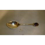 Silver and hardstone tea spoon Birm. 1964 Shipton & Co.