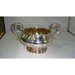 Silver metal sugar bowl with marks underneath