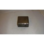 Silver cigarette box with hinged lid and wooden liner inscribed ' from the NCOs and Men 505 Co.