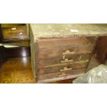 Vintage nest of wooden drawers