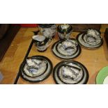 Decorative vintage lithophane tea set