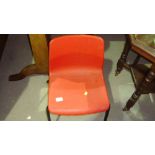 Vintage plastic childs chair, beize top card table,