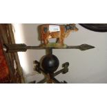 Vintage style weather vane on stand