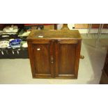 Vintage stained oak hanging cupboard