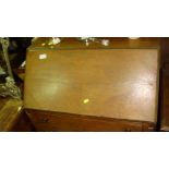 Vintage oak bureau and coffee table & pictures