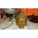 Bronzed metal Buddha head