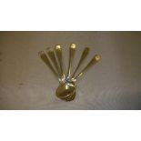 Set of six silver tea spoons Sheffield 1945 Allens 79 g