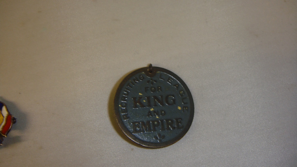 Recruiting League for King & Empire pin badge