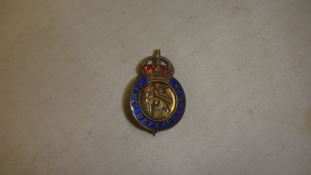 Civil Defence Corps enamel badge