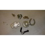 3 x silver brooches, other brooches,