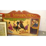 Vintage painted wooden German pub sign