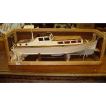 Vintage wooden Motor Launch motor boat in carry case