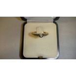 18 ct gold ring set with single diamond 57.