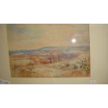 20th century watercolour Country Landscape with Farm 24 cms x 33 cms F&G & one other