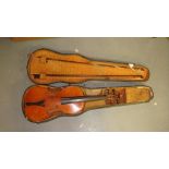 Vintage violin, half back model,