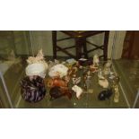 Shelf of decorative ornaments & animal figures