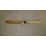 Silver bladed butter knife with mother of pearl handle Sheffield including handle James Dixon &