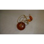 Pair of amber earrings 3 g, large faux amber bead,