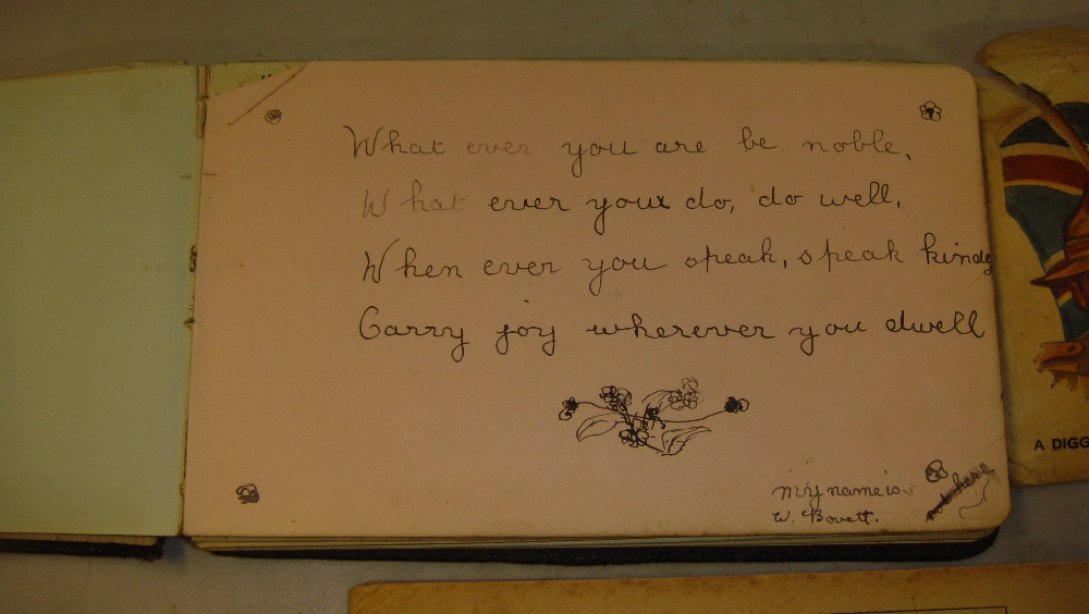 Vintage Camphor envelope, early 20th century guest autograph book, - Image 4 of 4