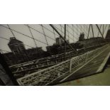 Pair of large black and white photographs of American Bridges