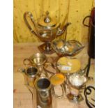 Assorted silver plated tea sets