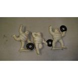 3 x Cast iron Michelin Men ornaments