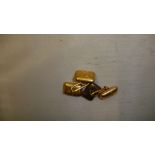 Pair of unmarked gold coloured metal cufflinks