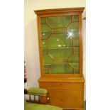 19th century Scandanavian pine glazed bookcase