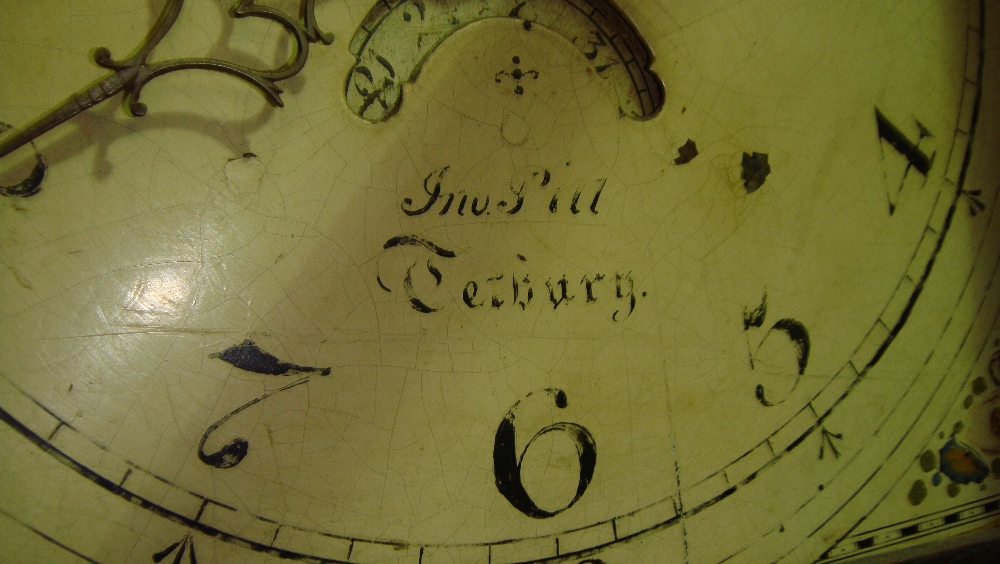 19th century longcase clock with painted face 30 hour movement by Pill of Tetbury - Image 2 of 2
