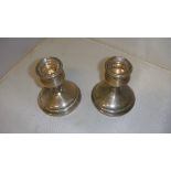 Pair of silver candle sticks marks rubbed