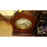 Edwardian inlaid mahogany mantle clock